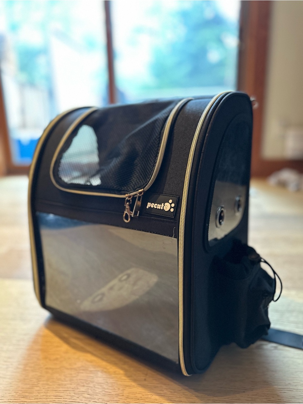 Black Clear-Window Small Pet Carrier Backpack
